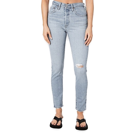 Levi’s 501 Skinny Distressed Gray Wash Jeans 29 - Picture 1 of 12